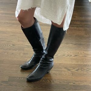 Maison Margiela black leather tall boots sz 38